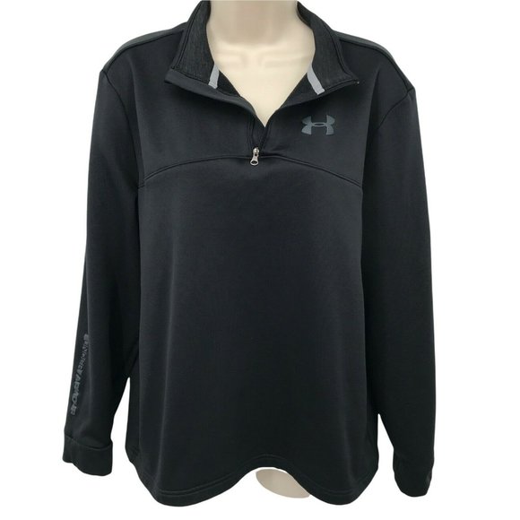 Under Armour Womens Long Sleeves 1/4 Zip Pullover Black Activewear Top Size M - Picture 2 of 10